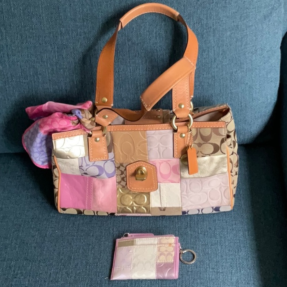 Coach purse vintage patchwork shoulder